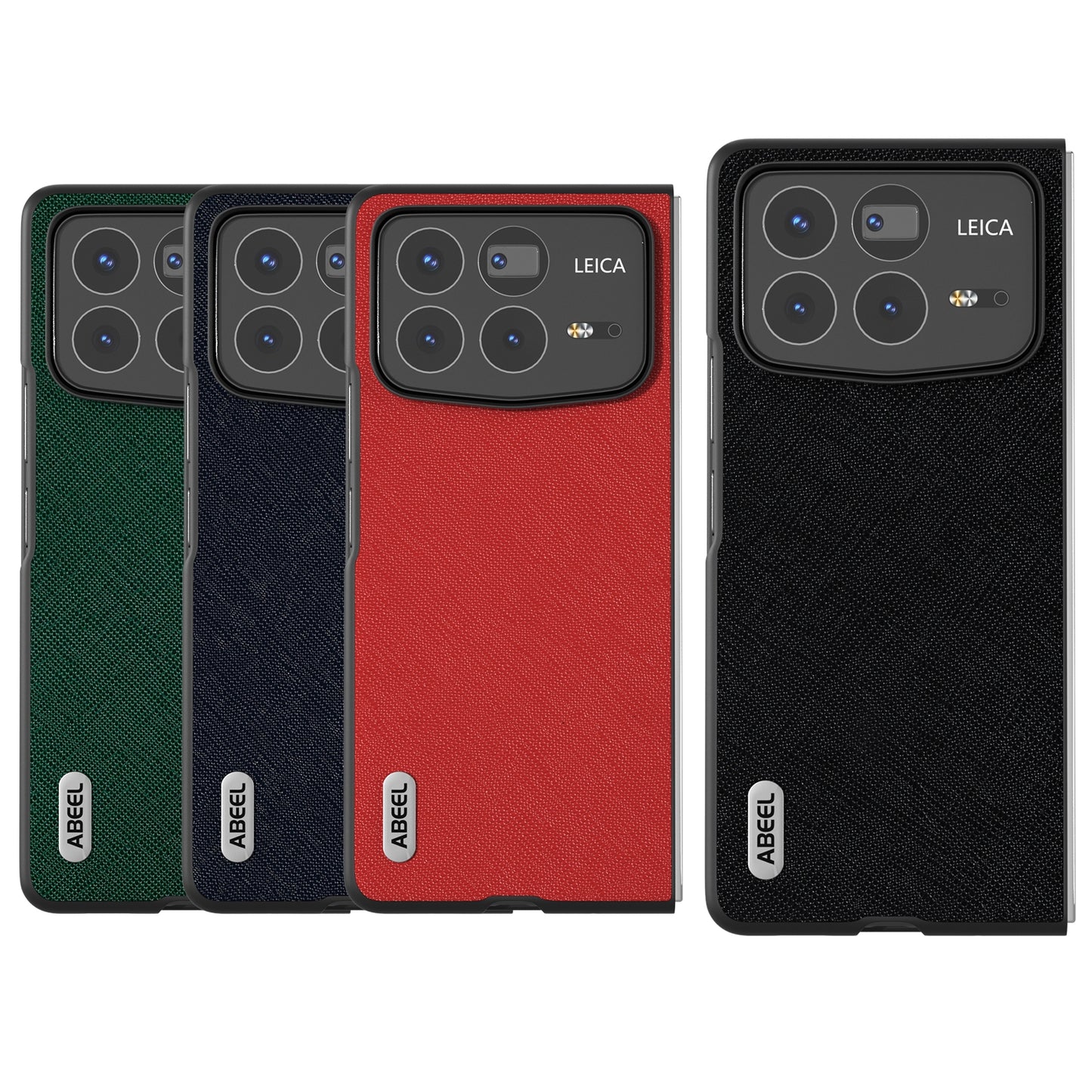 For Xiaomi Mix Fold 4 ABEEL Cross Texture Genuine Leather Phone Case(Green)