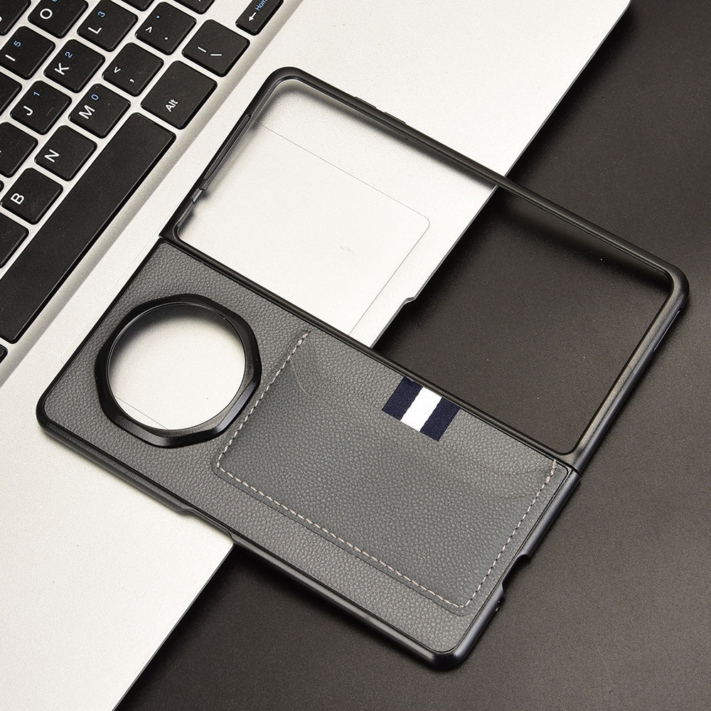 For Honor Magic V3 Litchi Texture Card Slot Phone Case(Grey)