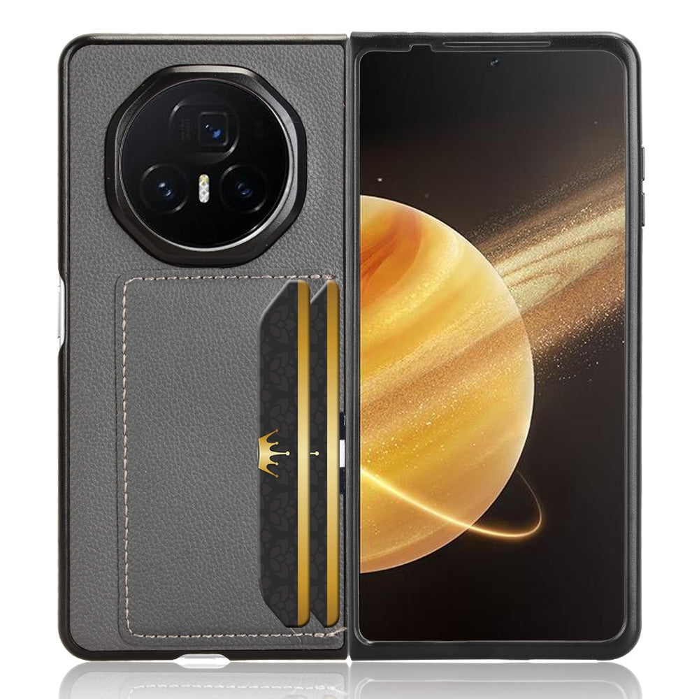 For Honor Magic V3 Litchi Texture Card Slot Phone Case(Grey)