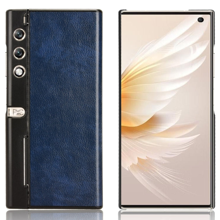 For Honor V Purse Litchi Texture Back Cover Phone Case(Blue)