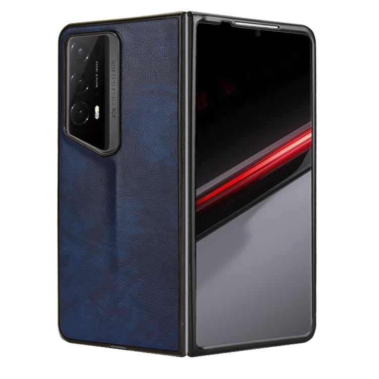 For Honor Magic V2 RSR Porsche Design Litchi Texture Back Cover Phone Case(Blue)