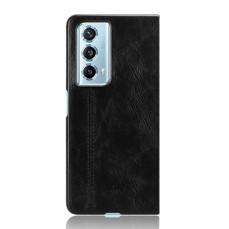 For Honor Magic Vs2 Cow Pattern Sewing Back Cover Phone Case(Black)