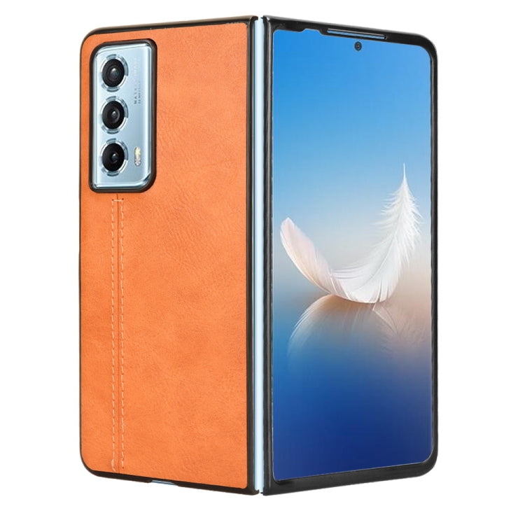 For Honor Magic Vs2 Cow Pattern Sewing Back Cover Phone Case(Yellow)