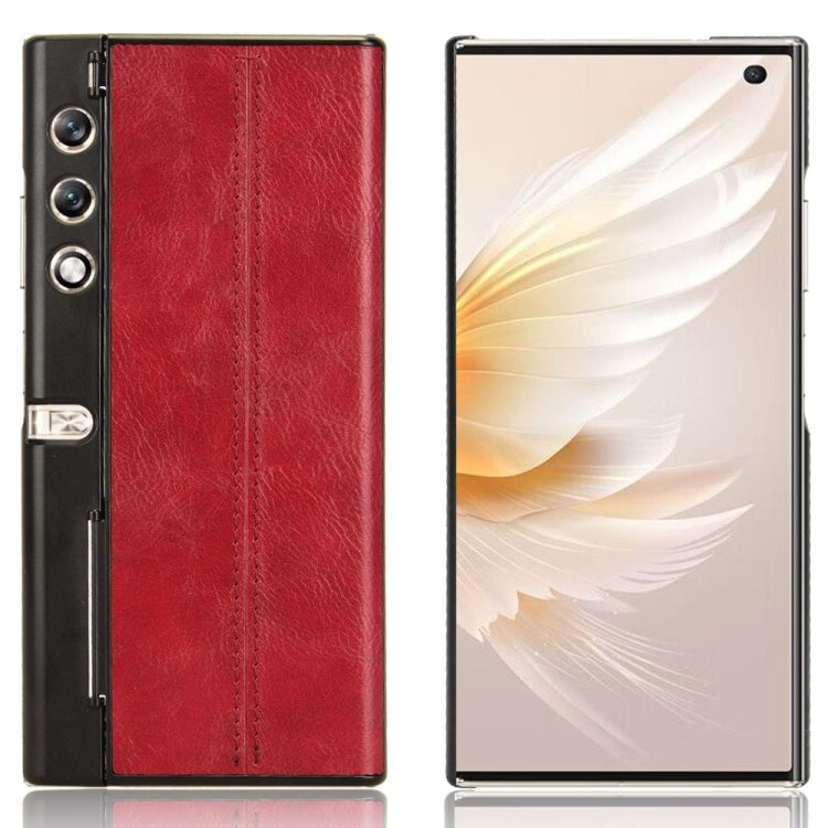 For Honor V Purse Cow Pattern Sewing Back Cover Phone Case(Red)