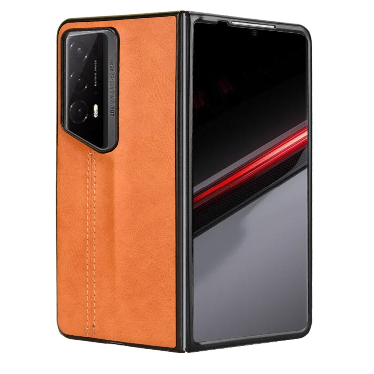 For Honor Magic V2 RSR Porsche Design Cow Pattern Sewing Back Cover Phone Case(Yellow)