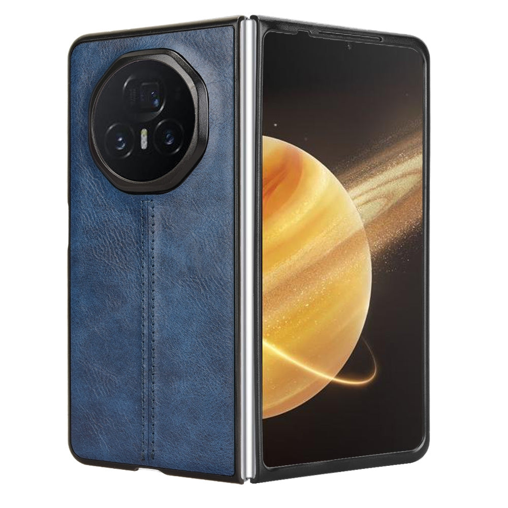 For Honor Magic V3 Cow Pattern Sewing Back Cover Phone Case(Blue)