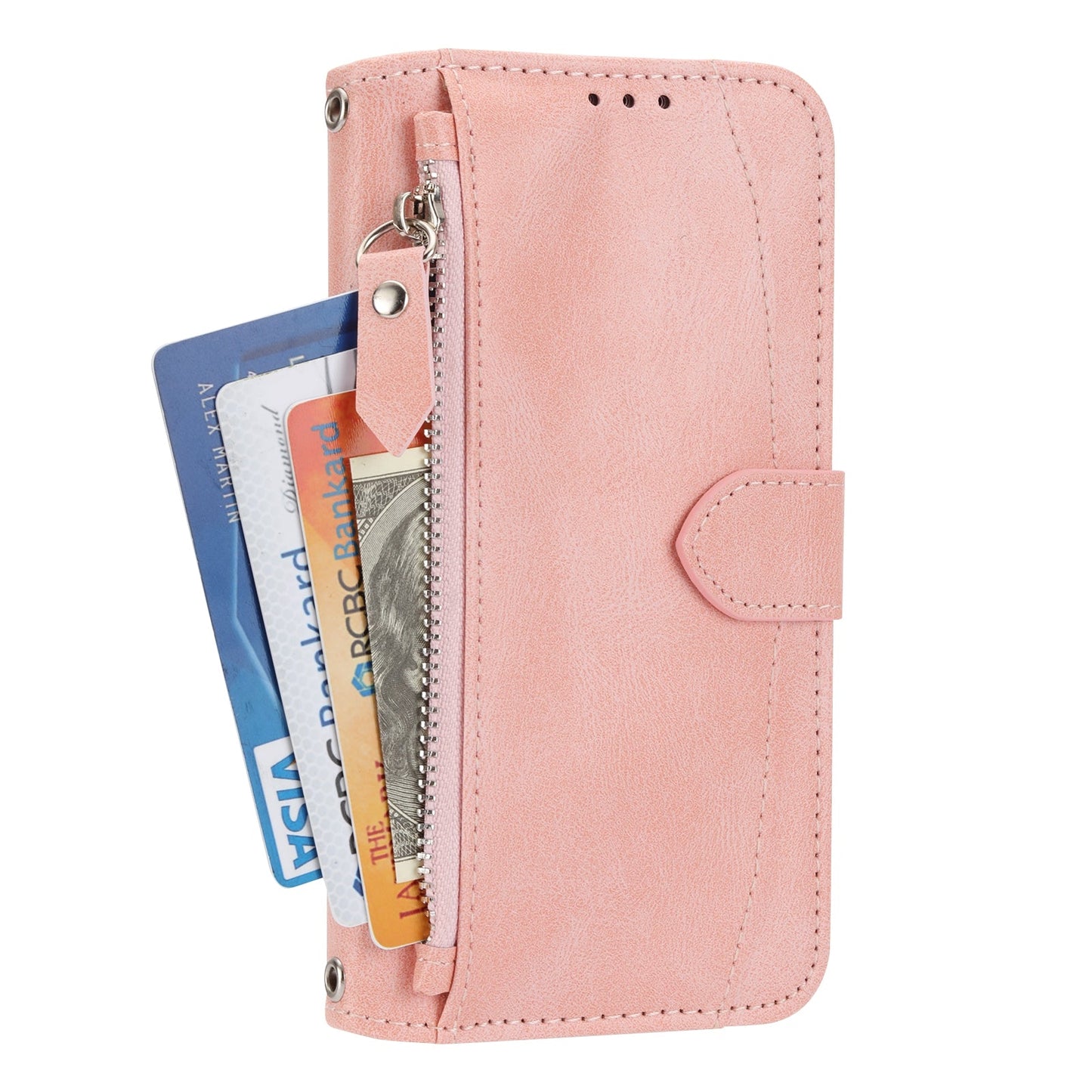 For iPhone 16e Oil Skin Zipper Wallet Leather Phone Case(Pink)