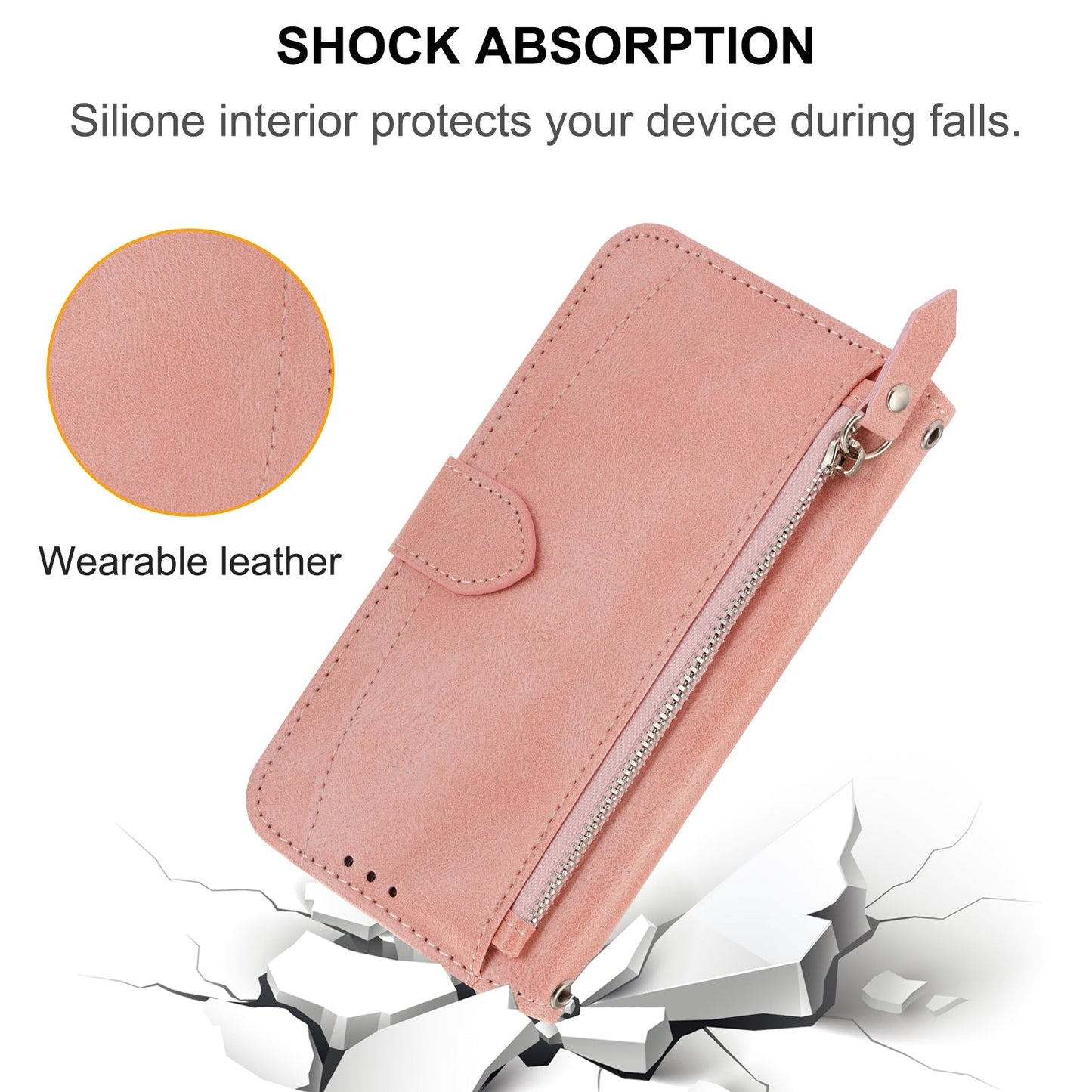 For iPhone 16e Oil Skin Zipper Wallet Leather Phone Case(Pink)