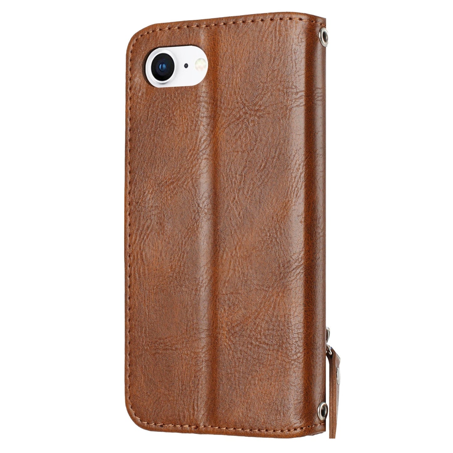 For iPhone 16e Oil Skin Zipper Wallet Leather Phone Case(Brown)
