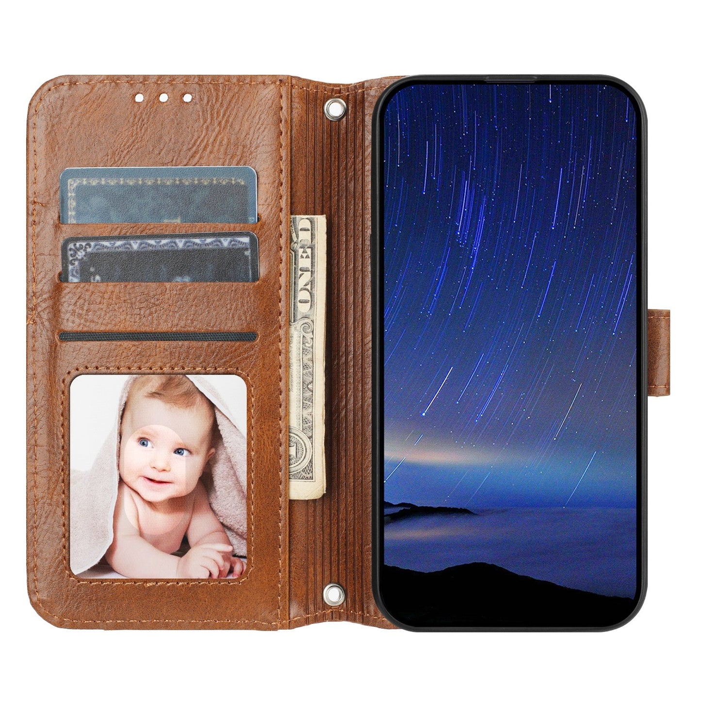 For iPhone 16e Oil Skin Zipper Wallet Leather Phone Case(Brown)