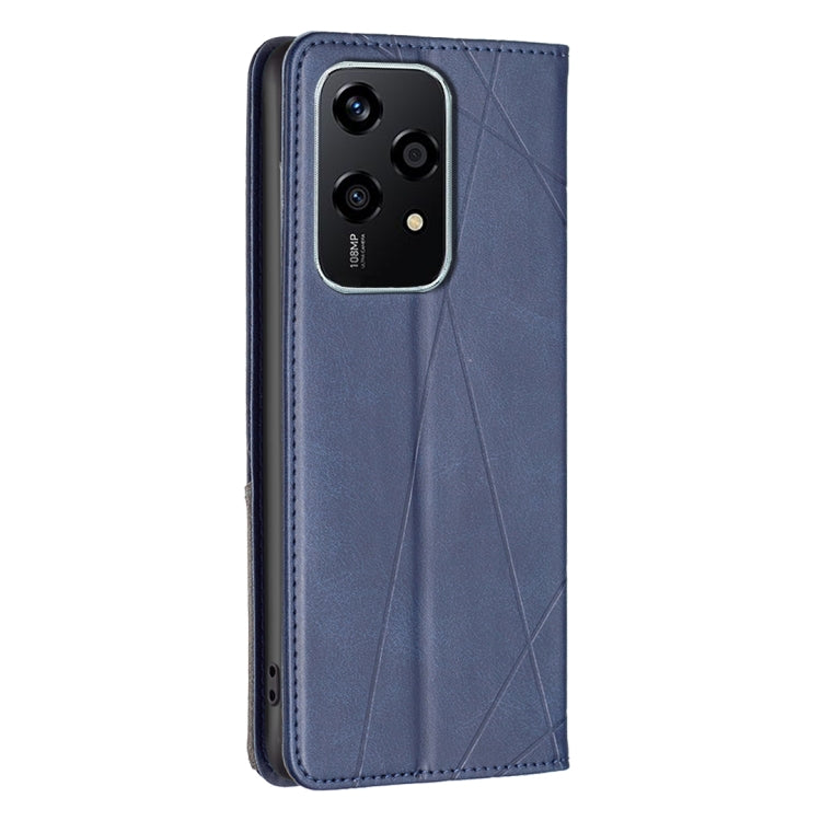 For Honor 200 Lite EU Version Rhombus Texture Magnetic Leather Phone Case(Blue)