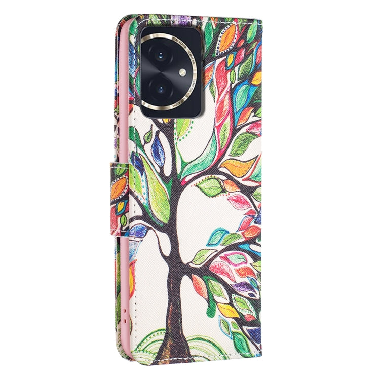 For Honor 100 Colored Drawing Pattern Leather Phone Case(Tree Life)