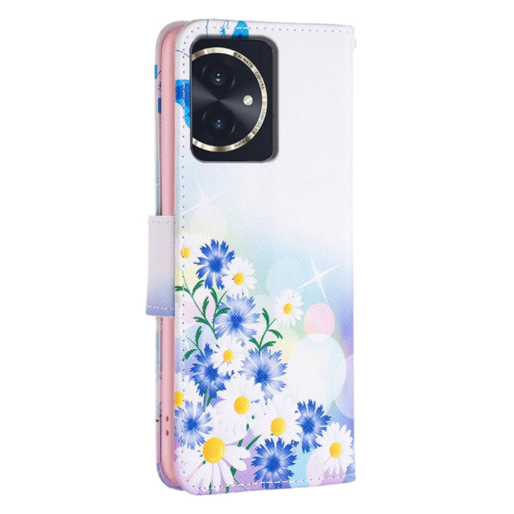 For Honor 100 Colored Drawing Pattern Leather Phone Case(Butterfly Love)