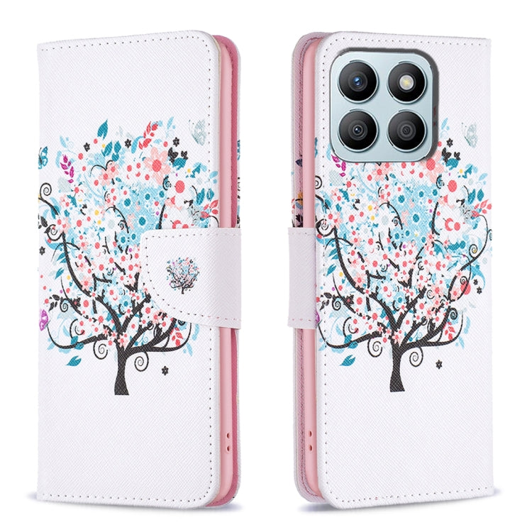For Honor X8b Colored Drawing Pattern Leather Phone Case(Tree)