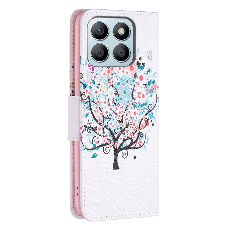 For Honor X8b Colored Drawing Pattern Leather Phone Case(Tree)