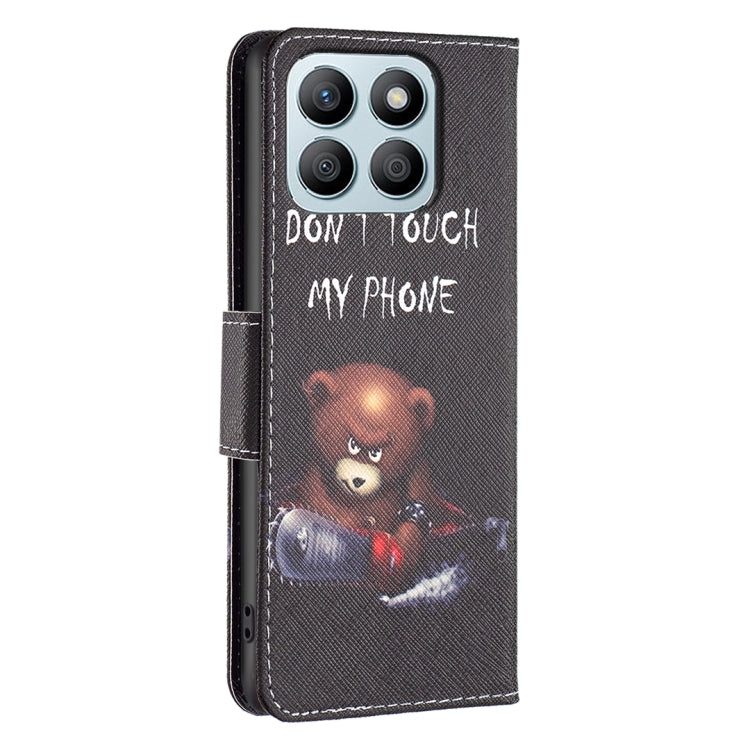 For Honor X8b Colored Drawing Pattern Leather Phone Case(Bear)