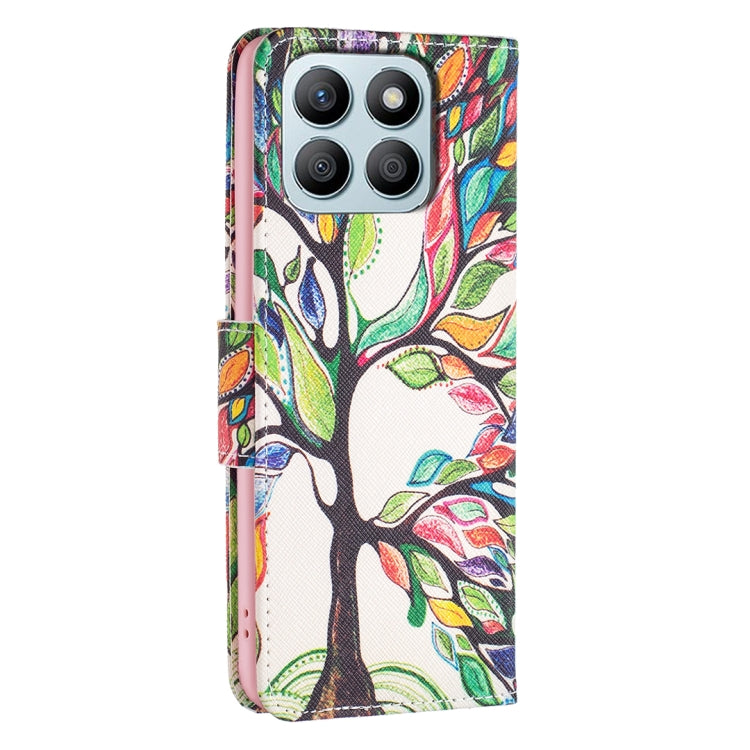 For Honor X8b Colored Drawing Pattern Leather Phone Case(Tree Life)