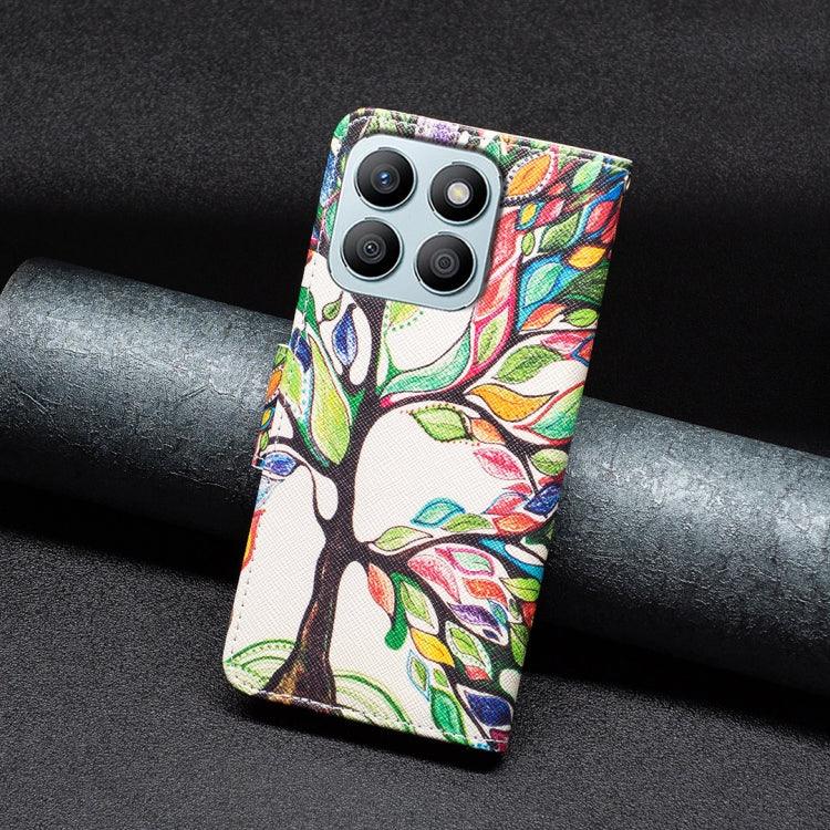 For Honor X8b Colored Drawing Pattern Leather Phone Case(Tree Life)
