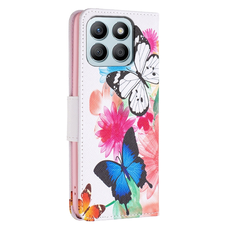 For Honor X8b Colored Drawing Pattern Leather Phone Case(Butterflies)