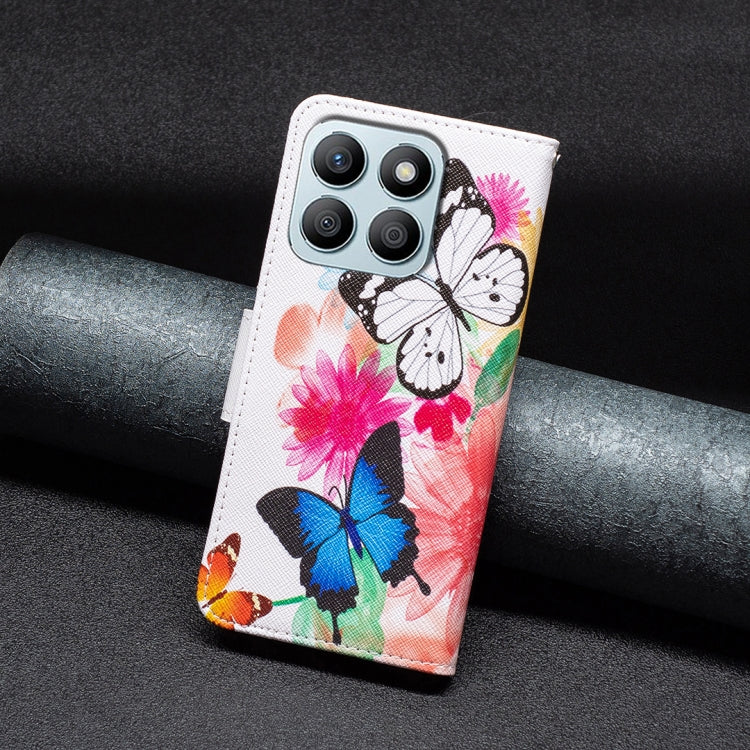 For Honor X8b Colored Drawing Pattern Leather Phone Case(Butterflies)
