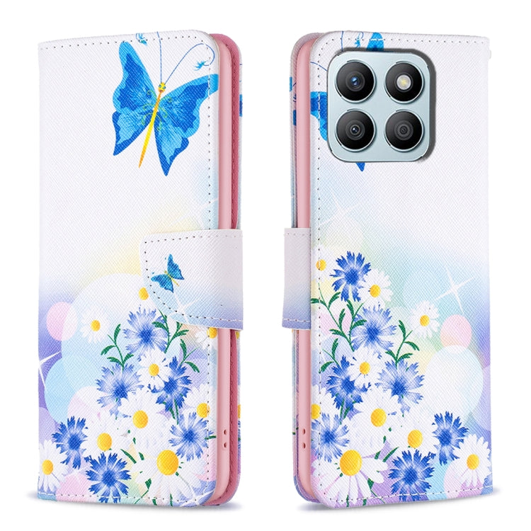 For Honor X8b Colored Drawing Pattern Leather Phone Case(Butterfly Love)
