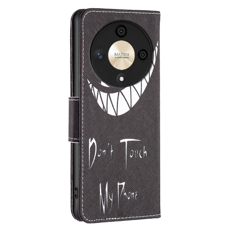 For Honor X9b/Magic6 Lite 5G Colored Drawing Pattern Leather Phone Case(Smirk)