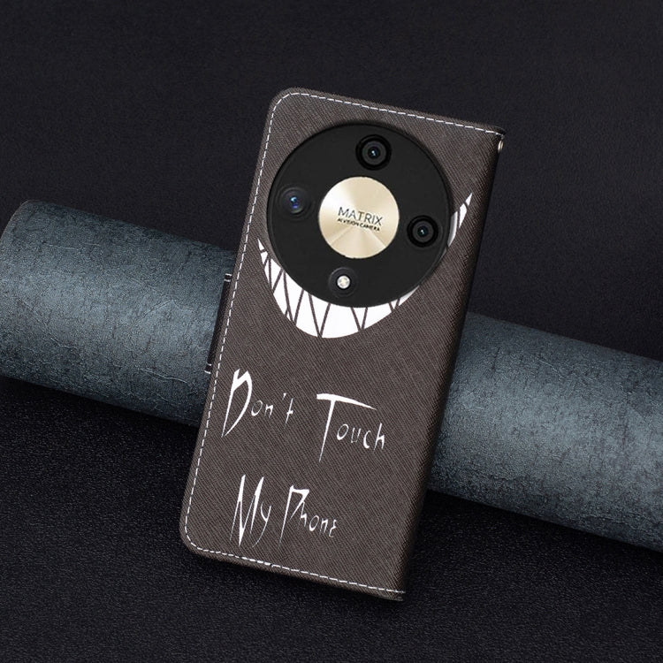 For Honor X9b/Magic6 Lite 5G Colored Drawing Pattern Leather Phone Case(Smirk)