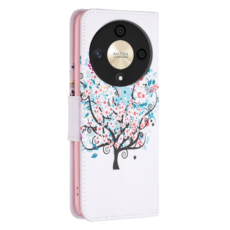 For Honor X9b/Magic6 Lite 5G Colored Drawing Pattern Leather Phone Case(Tree)