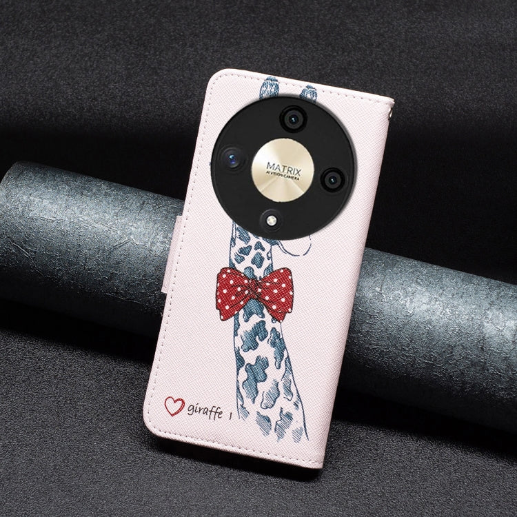 For Honor X9b/Magic6 Lite 5G Colored Drawing Pattern Leather Phone Case(Deer)