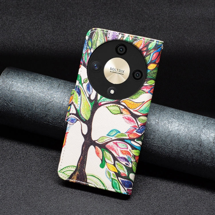 For Honor X9b/Magic6 Lite 5G Colored Drawing Pattern Leather Phone Case(Tree Life)