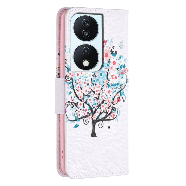 For Honor X7b Colored Drawing Pattern Leather Phone Case(Tree)