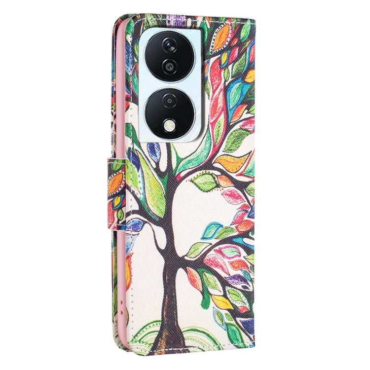 For Honor X7b Colored Drawing Pattern Leather Phone Case(Tree Life)