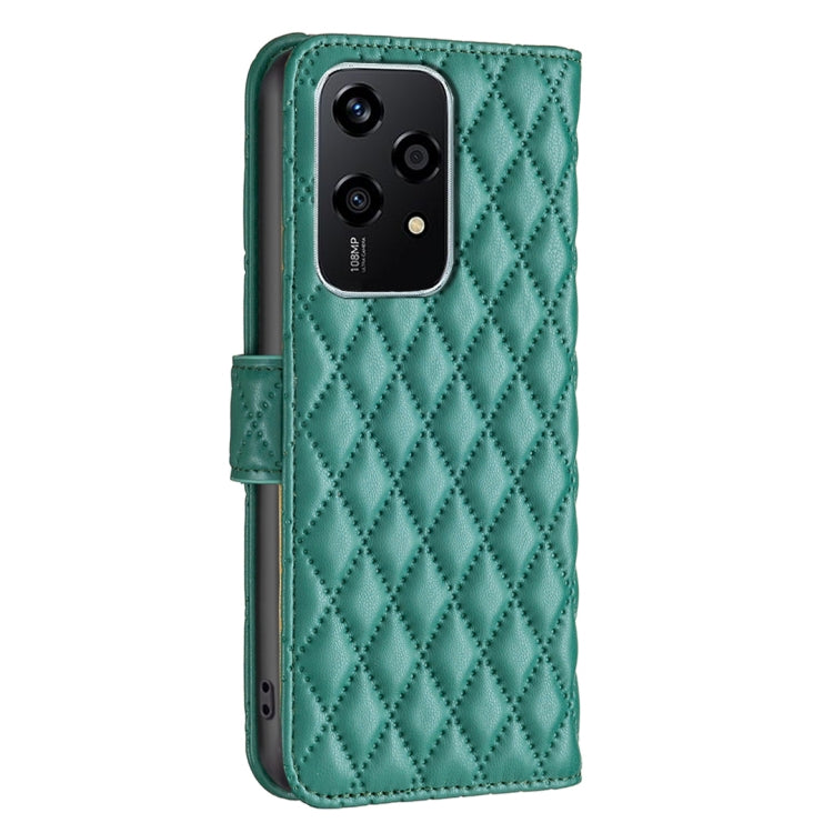 For Honor 200 Lite EU Version Diamond Lattice Wallet Flip Leather Phone Case(Green)