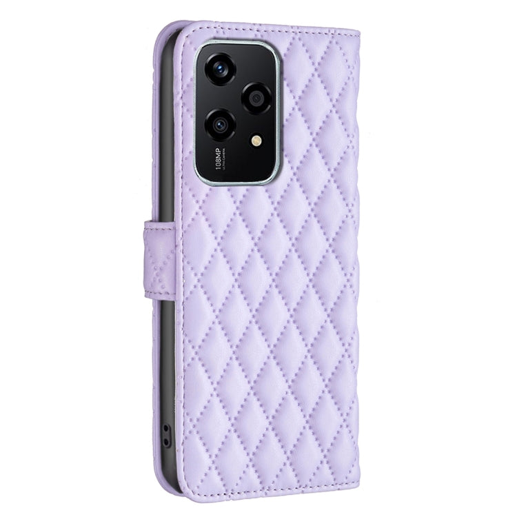 For Honor 200 Lite EU Version Diamond Lattice Wallet Flip Leather Phone Case(Purple)
