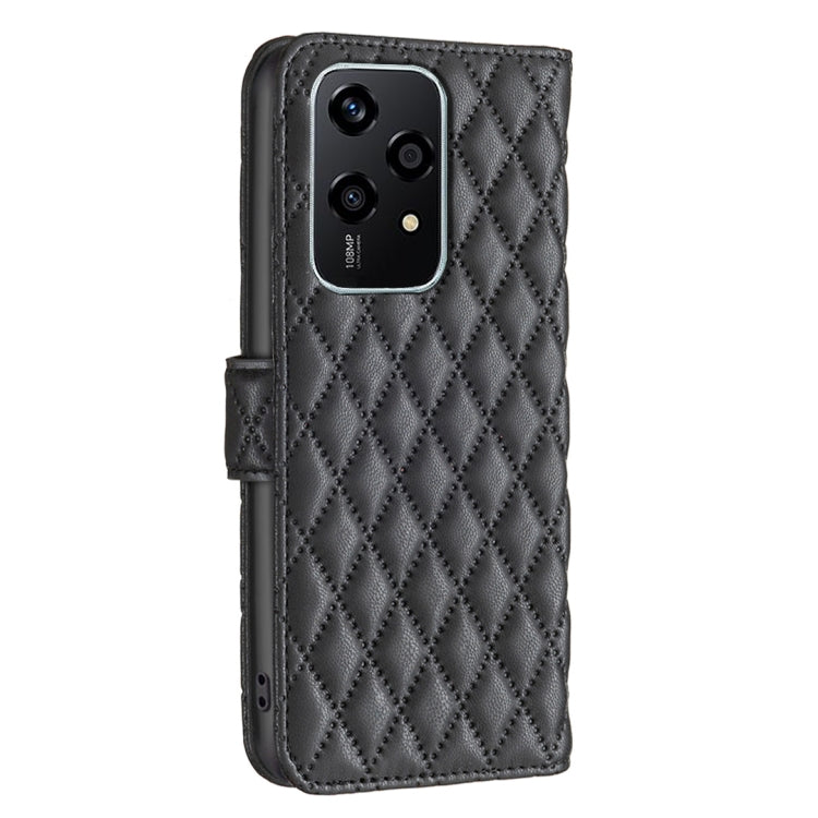 For Honor 200 Lite EU Version Diamond Lattice Wallet Flip Leather Phone Case(Black)