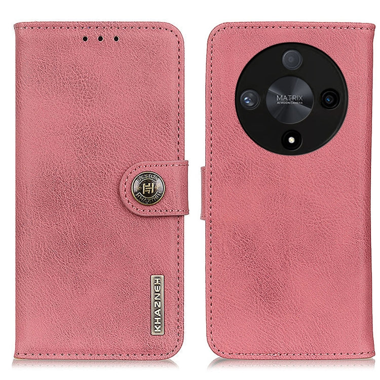 For Honor X9b KHAZNEH Cowhide Texture Horizontal Flip Leather Phone Case(Pink)