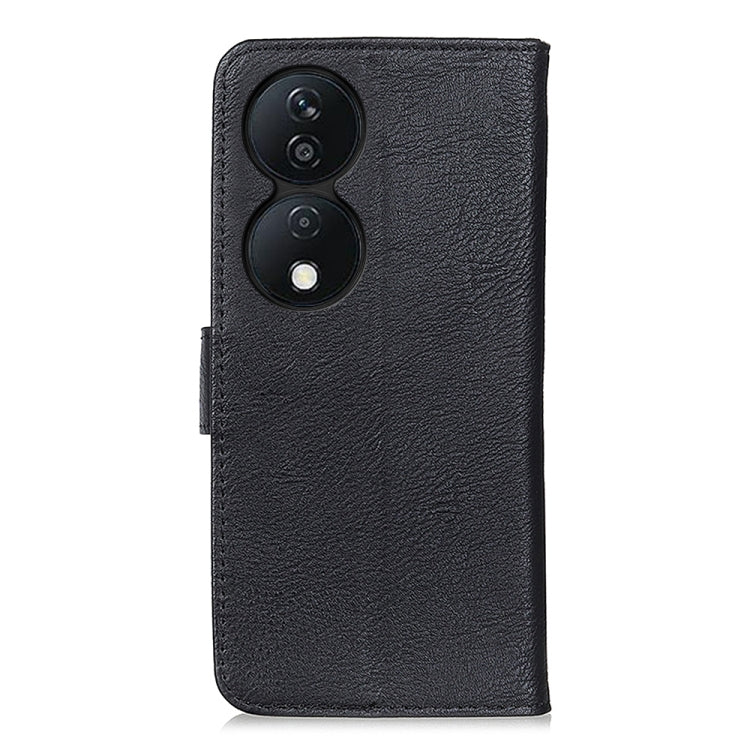 For Honor X7b KHAZNEH Cowhide Texture Horizontal Flip Leather Phone Case(Black)
