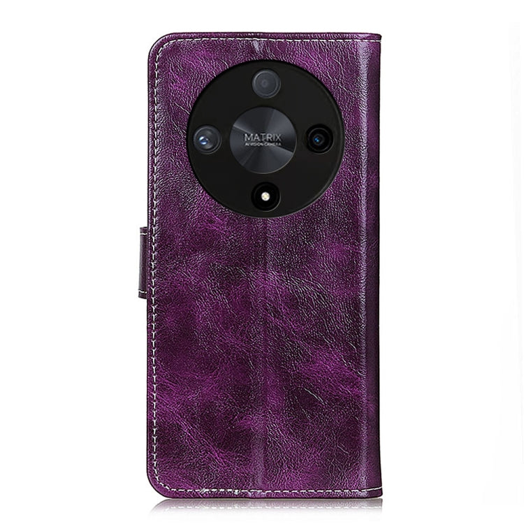 For Honor X9b Retro Crazy Horse Texture Flip Leather Phone Case(Purple)