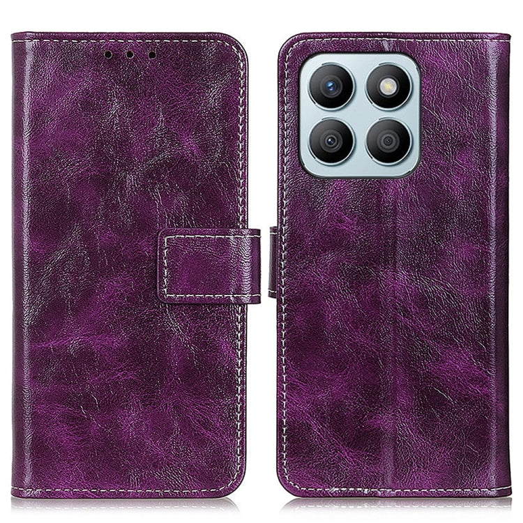 For Honor X8b Retro Crazy Horse Texture Flip Leather Phone Case(Purple)