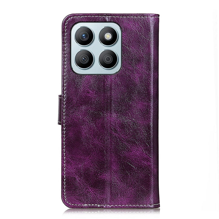For Honor X8b Retro Crazy Horse Texture Flip Leather Phone Case(Purple)