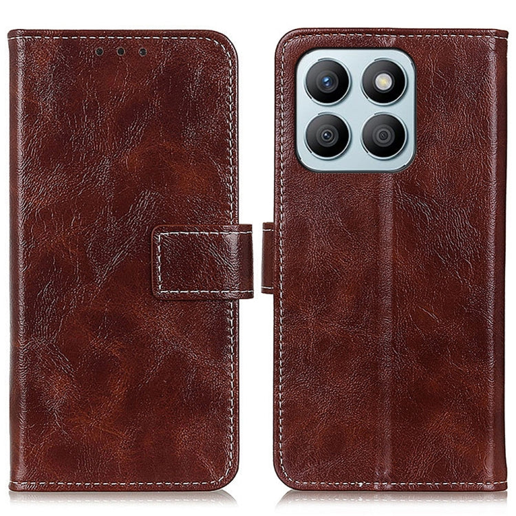 For Honor X8b Retro Crazy Horse Texture Flip Leather Phone Case(Brown)