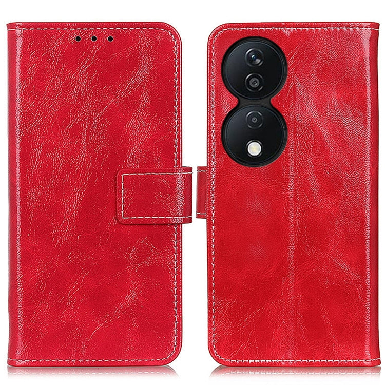 For Honor X7b Retro Crazy Horse Texture Flip Leather Phone Case(Red)
