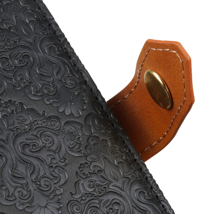 For Honor X8b European Floral Embossed Leather Phone Case(Black)