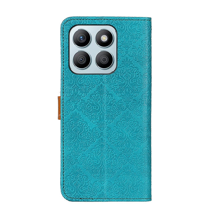 For Honor X8b European Floral Embossed Leather Phone Case(Blue)