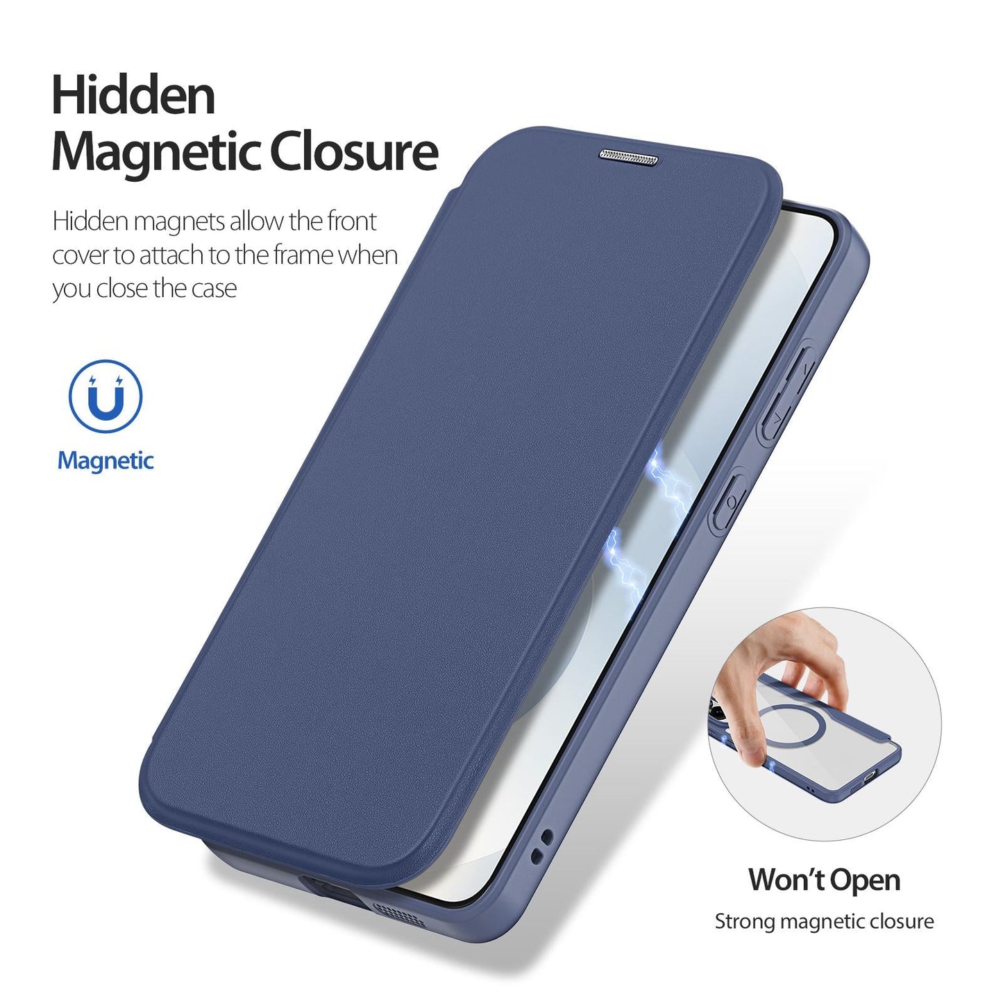 For Samsung Galaxy S25 Edge 5G DUX DUCIS Skin X Pro Series Magsafe PC + TPU Phone Leather Case(Blue)