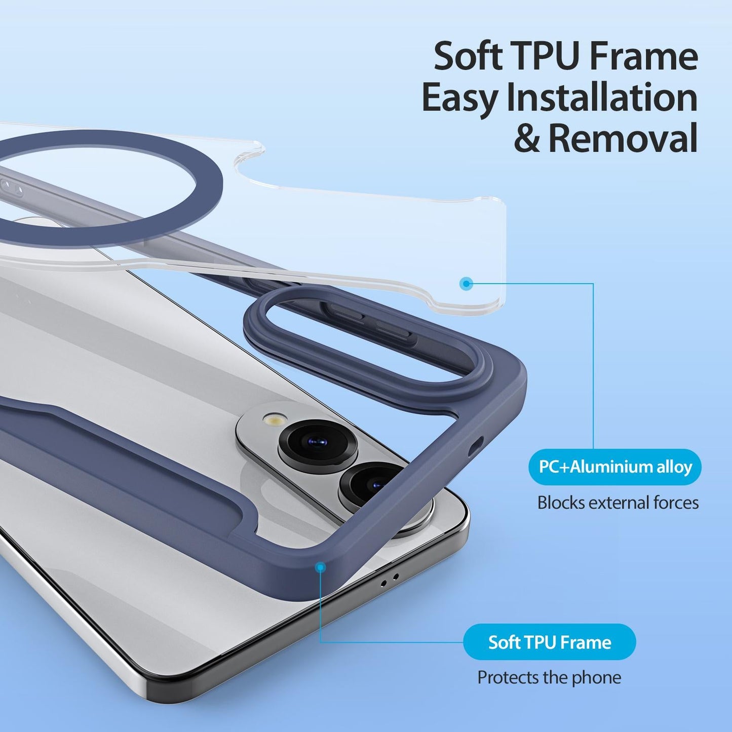 For Samsung Galaxy S25 Edge 5G DUX DUCIS Skin X Pro Series Magsafe PC + TPU Phone Leather Case(Blue)