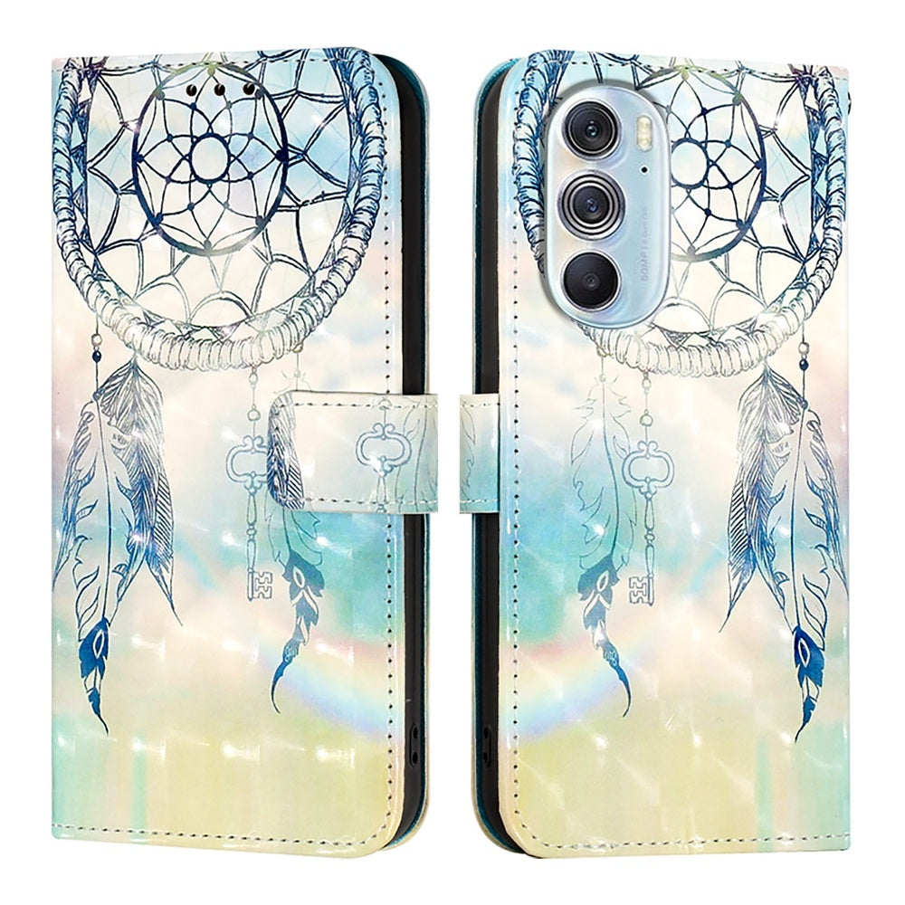 For Motorola Edge X30 / Edge 30 Pro 3D Painting Horizontal Flip Leather Phone Case(Dream Wind Chimes)
