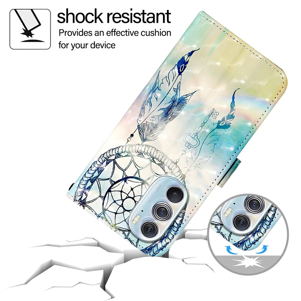For Motorola Edge X30 / Edge 30 Pro 3D Painting Horizontal Flip Leather Phone Case(Dream Wind Chimes)