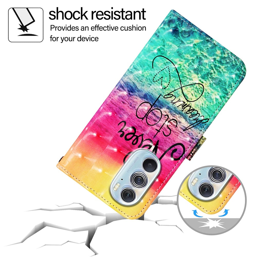 For Motorola Edge X30 / Edge 30 Pro 3D Painting Horizontal Flip Leather Phone Case(Chasing Dreams)