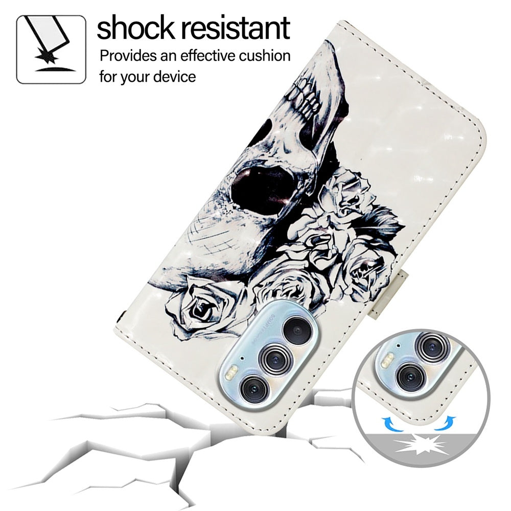 For Motorola Edge X30 / Edge 30 Pro 3D Painting Horizontal Flip Leather Phone Case(Skull)